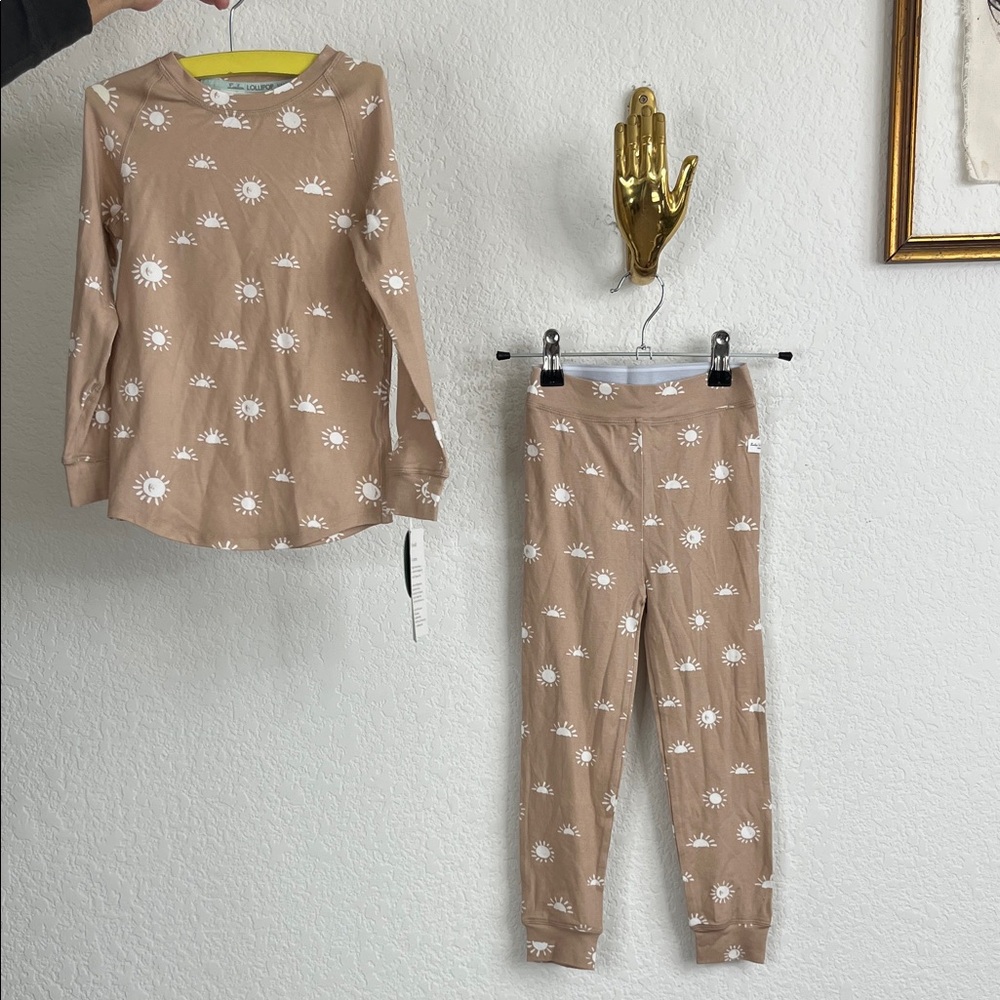 LouLou Lollipop Sun PJ Set Organic Snug Pants Long Sleeve Set